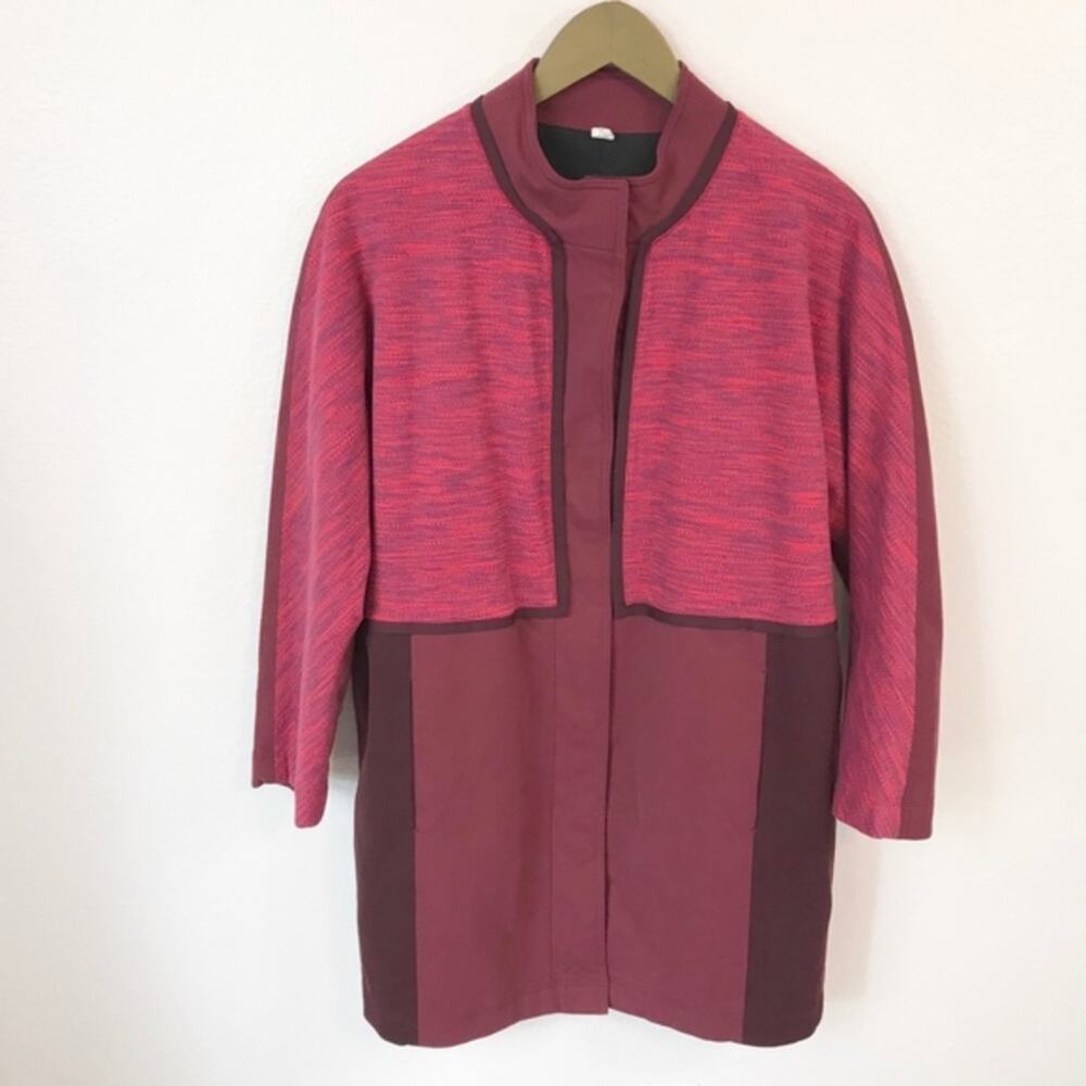 Lululemon Cocoon Car Coat In Bumble Rust Berry Snap Front Womens Size Small